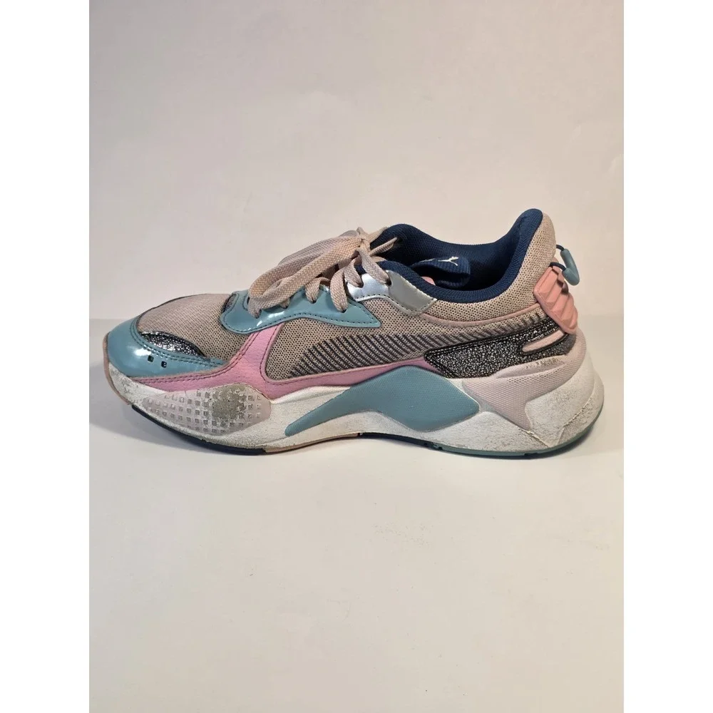 Puma RS-X Low Cut Running Shoes Blue/ Pink Youth Grils‎ Size 6C RS-X 385769-01